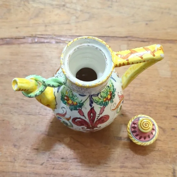 Mid Century Majolica Espresso Pitcher - Picture 3 of 10
